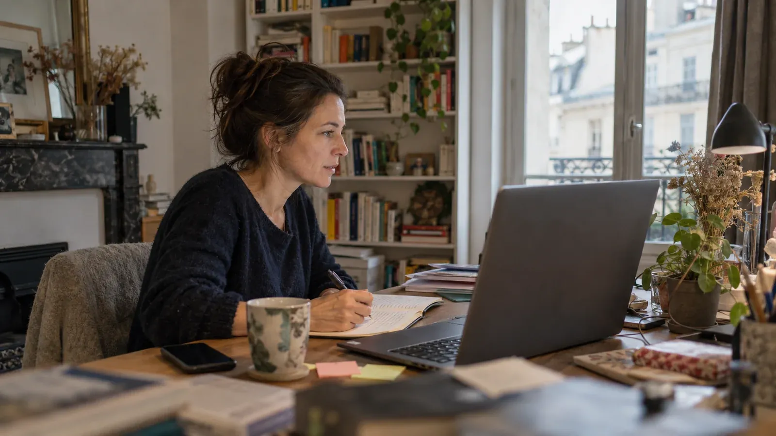 Indépendante travaillant sur son ordinateur