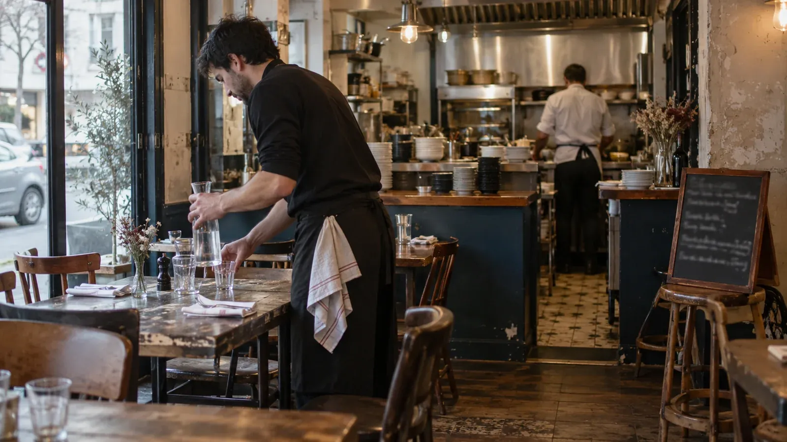 Salle de restaurant chaleureuse